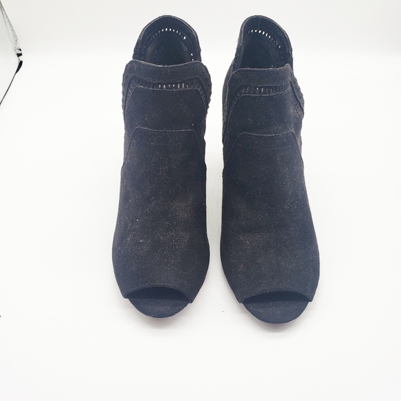 Fergalicious Black Faux Suede Cut Out Booties Size 8.5 - Picture 2 of 8